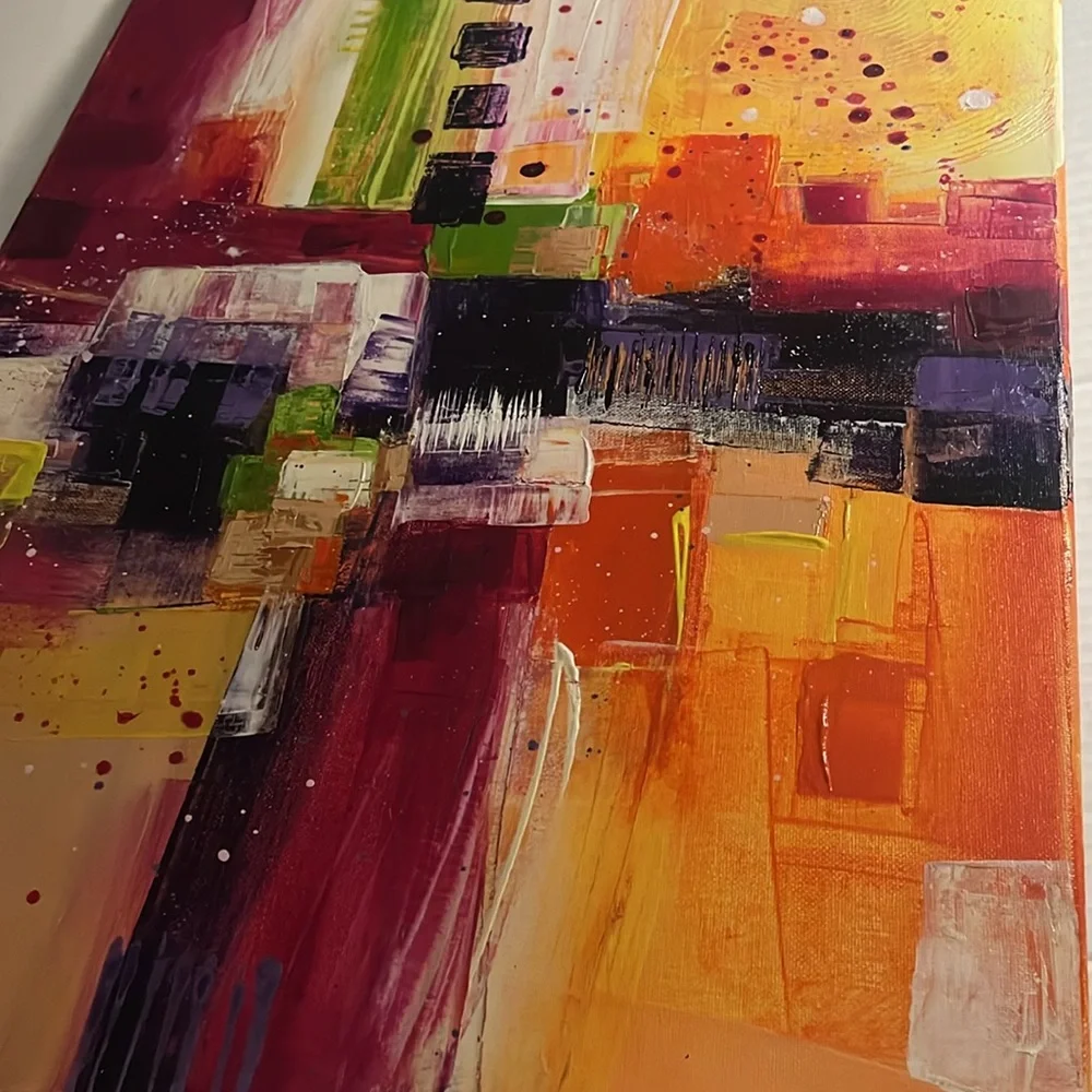 Abstract Multicolor Canvas Painting - Picture 4 of 4
